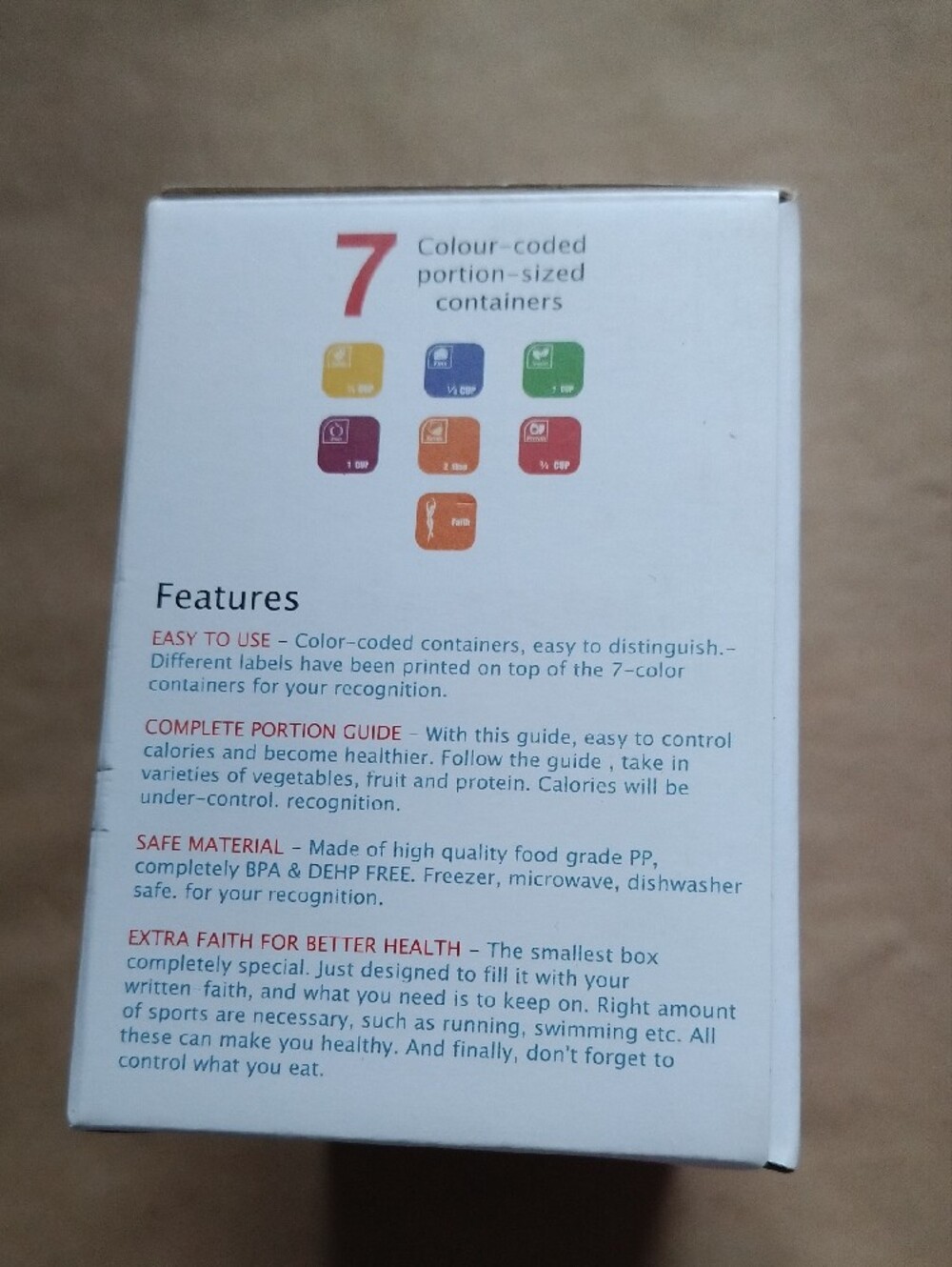 GAINWELL Portion Control Container Set - Multi-Color - Picture 2 of 3